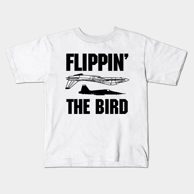 Flippin the Bird Kids T-Shirt by Meta Cortex